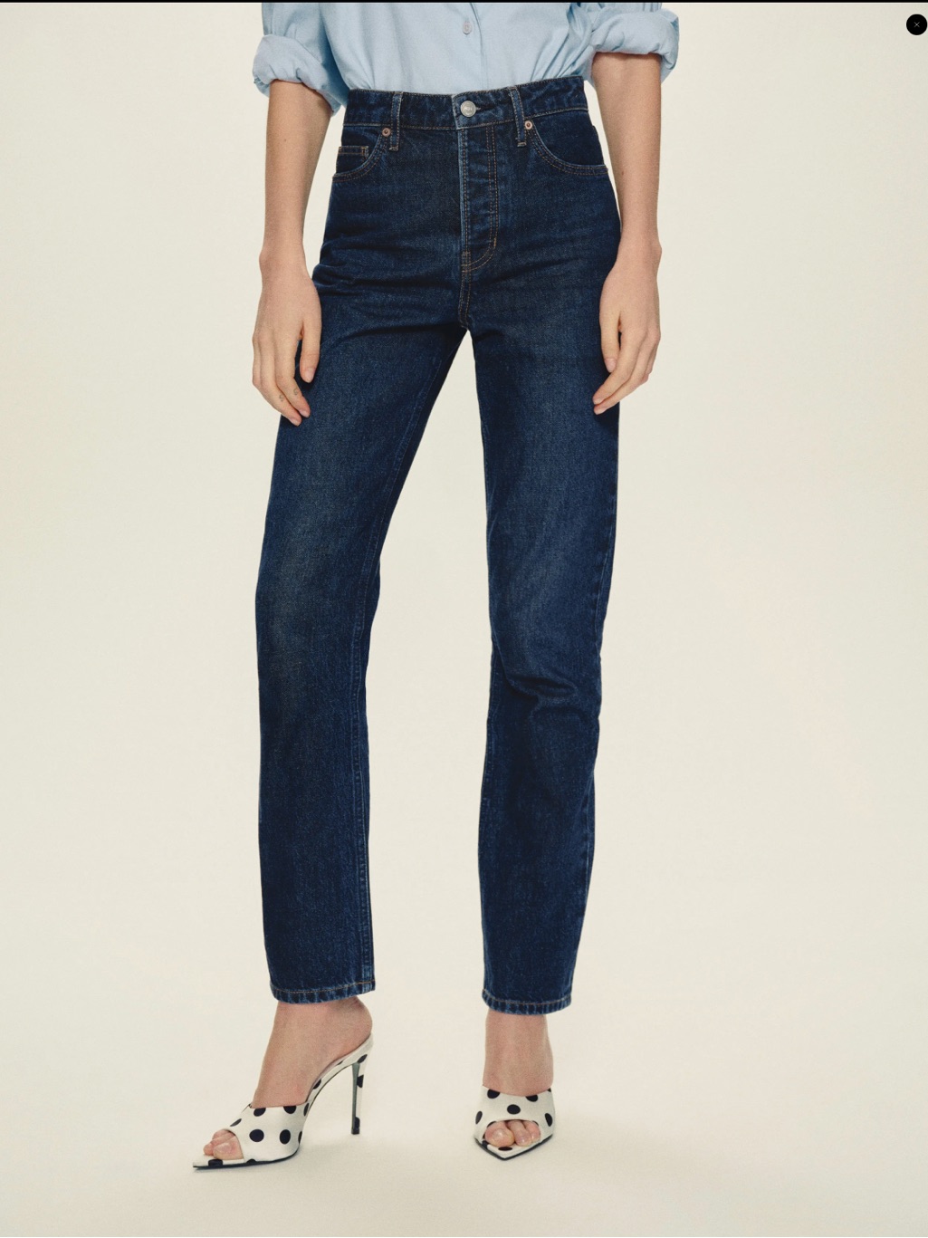 Reformation Jax Stretch High Rise Straight Jeans Dark Blue Mellusine 27 Nwt